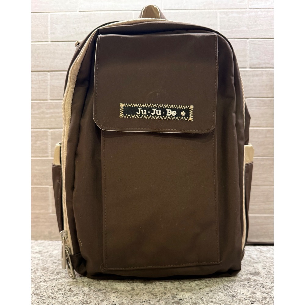 JuJuBe MiniBe Small Backpack Brown & Champagne Compact Travel Diaper Bag